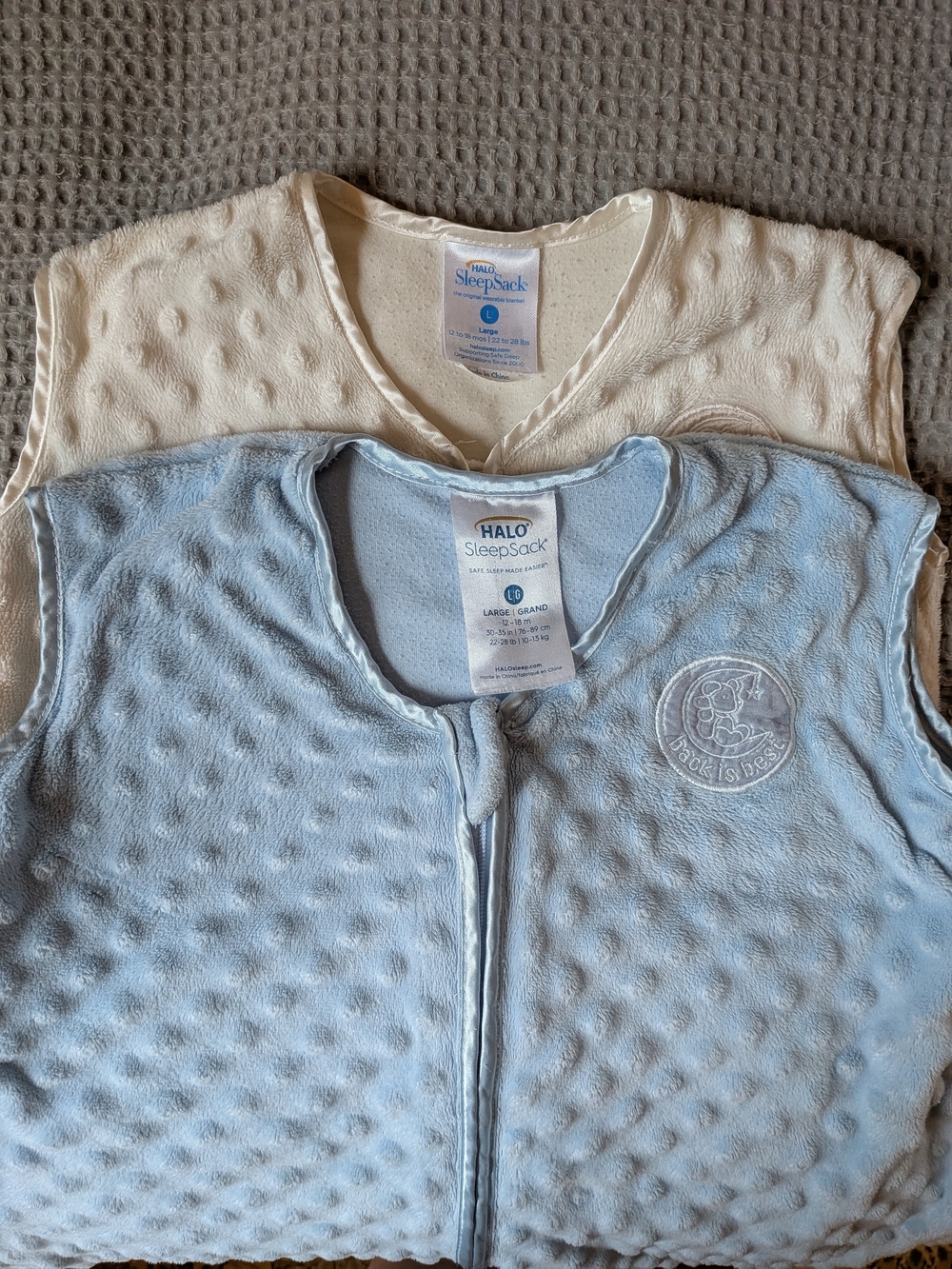 2 Halo SleepSacks Size LARGE 1.5 TOG
